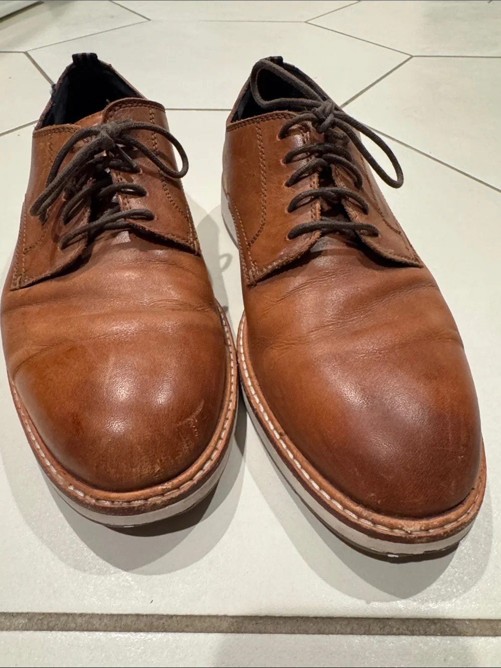 Cole Haan Men's Brown Leather Derby Oxfords